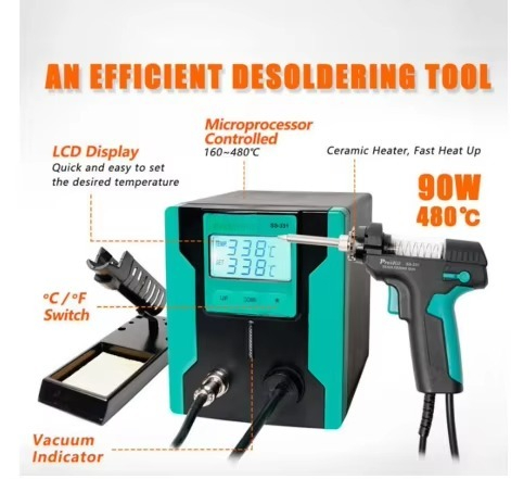 Desoldering Gun Vacuum Electric - ปั๊มดูดตะกั่วไฟฟ้าดิจิตอล ESD Safe รุ่น SS-331H พร้อมจอ