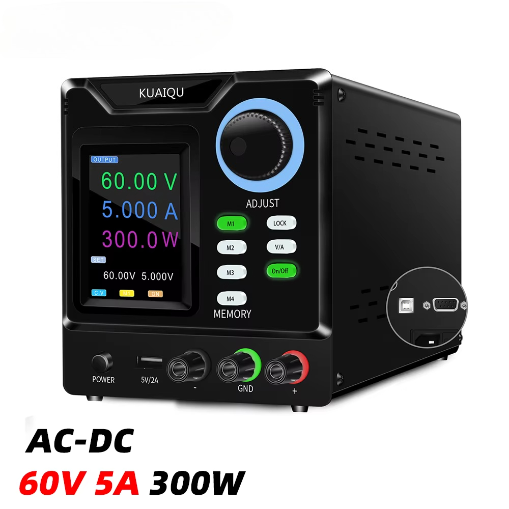 Programmable Dc Power Supply 60V 5A - แหล่งจ่ายไฟฟ้ากระแสตรงแบบสวิตชิ่ง KUAIQU SPPS-D605-232 60V 5A 12V