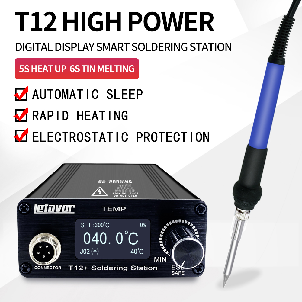 Soldering Station T12 Oled - T12 + สถานีบัดกรีหัวแร้ง 1.3 นิ้ว OLED