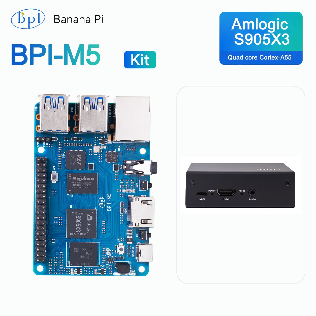 บอร์ดพัฒนา Banana Pi BPI-M5 ชุ - Banana Pi Bpi-M5 บทวิจารณ์และราคา