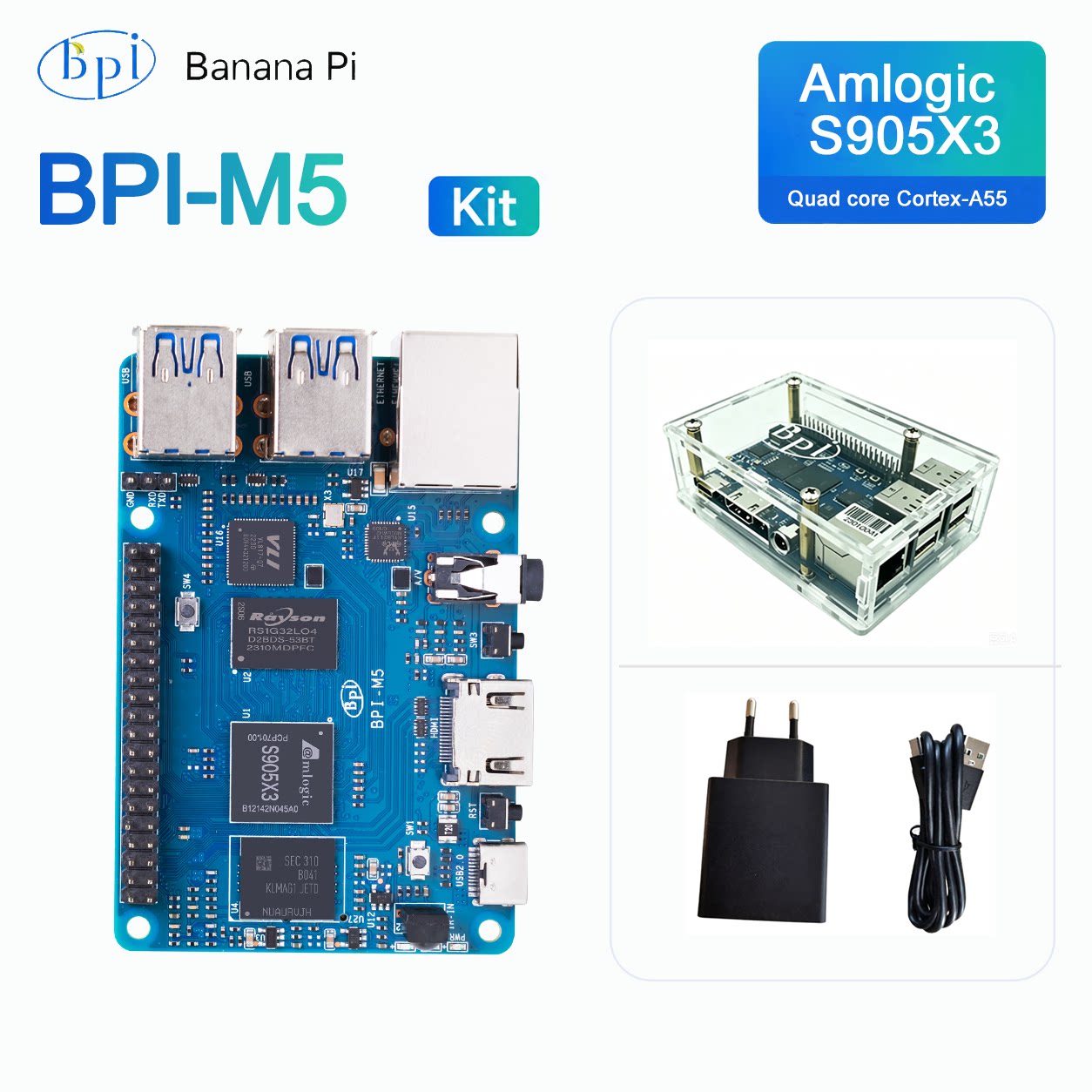 บอร์ดพัฒนา Banana Pi BPI-M5 ชุ - Banana Pi Bpi-M5 บทวิจารณ์และราคา