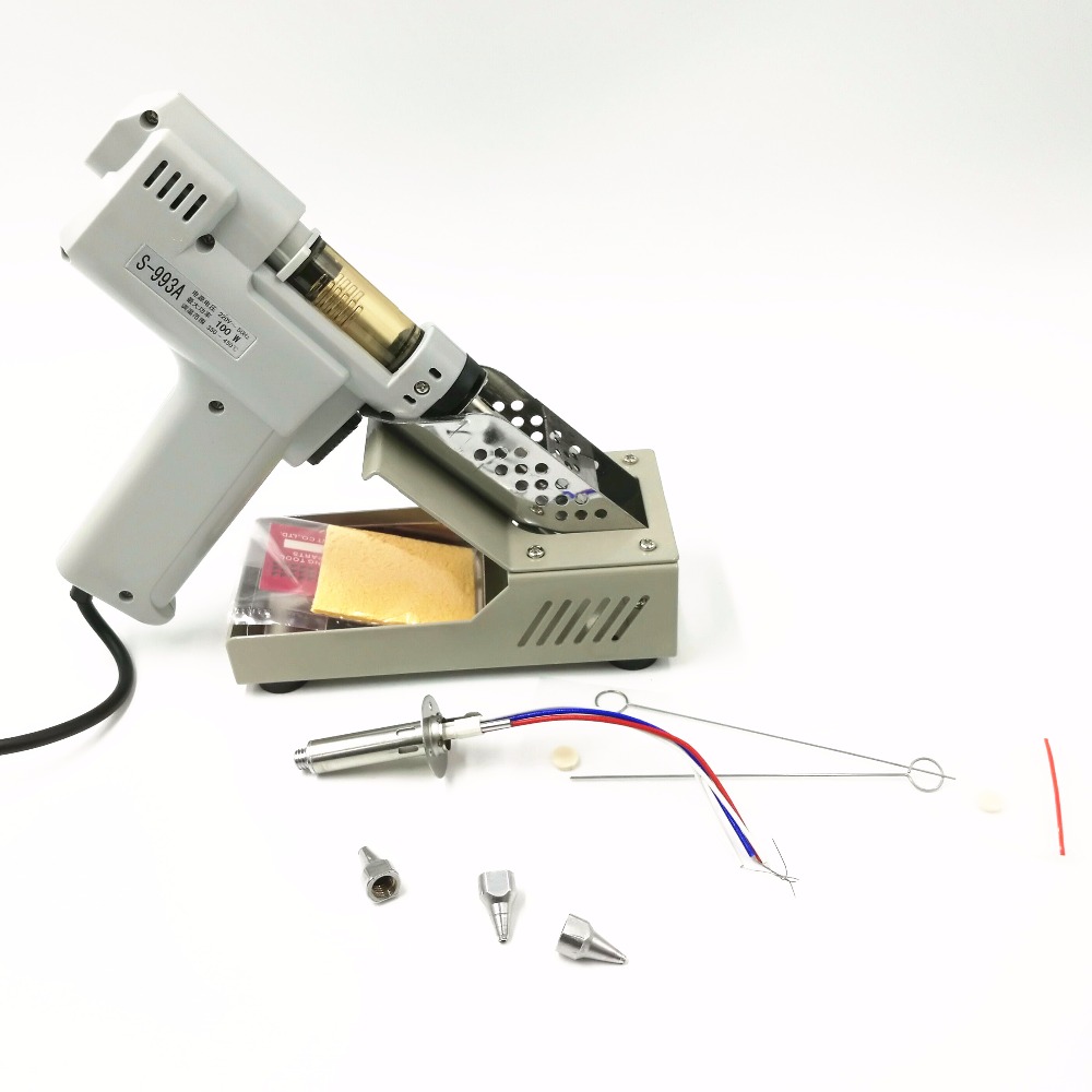ปั๊มดูดตะกั่วไฟฟ้า S-993A ปืนด - Desoldering Gun Vacuum Electric บทวิจารณ์และราคา